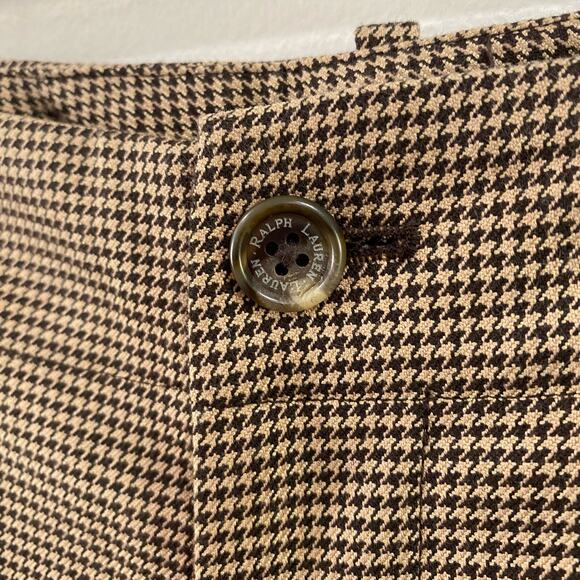 Lauren Ralph Lauren Brown Houndstooth Sanderson Ankle Cropped Trouser Sz 8 - Picture 4 of 11